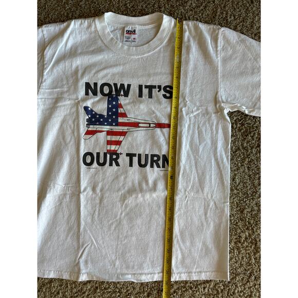 VTG 2001 US Air Force Military Americana 911 Anti Terrorist M Anvil Wht T-shirt - Picture 6 of 6